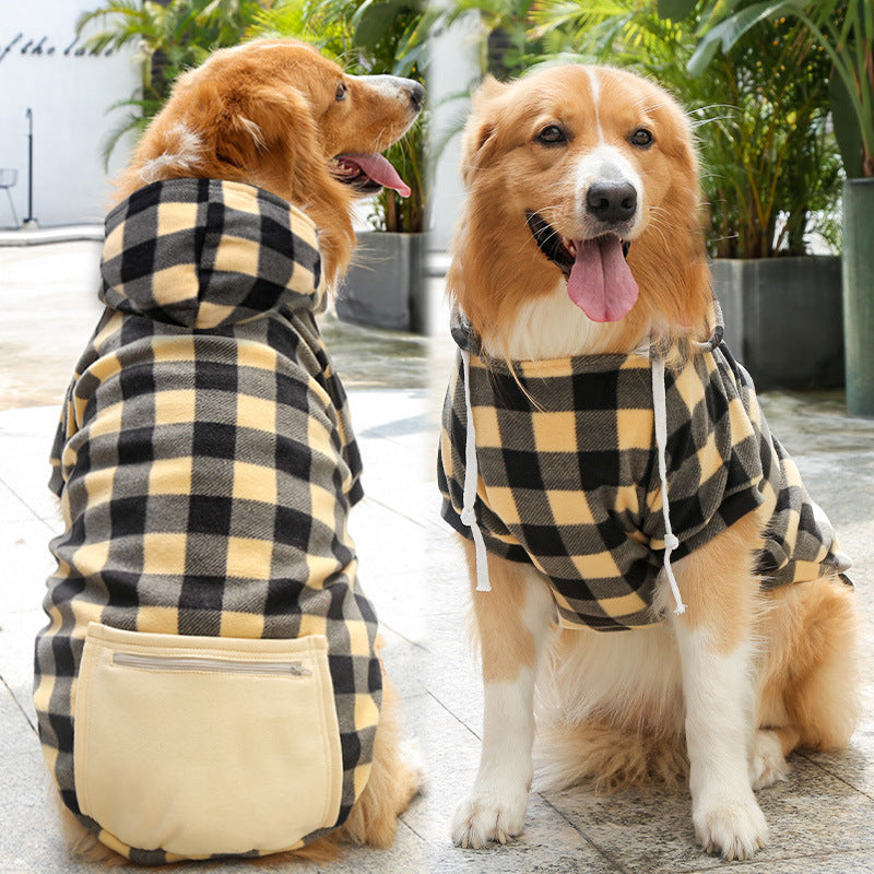 Fall And Winter Fleece Zipper Pocket Sweater For Large, Med And Small Dogs or Cats