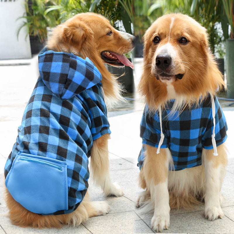 Fall And Winter Fleece Zipper Pocket Sweater For Large, Med And Small Dogs or Cats