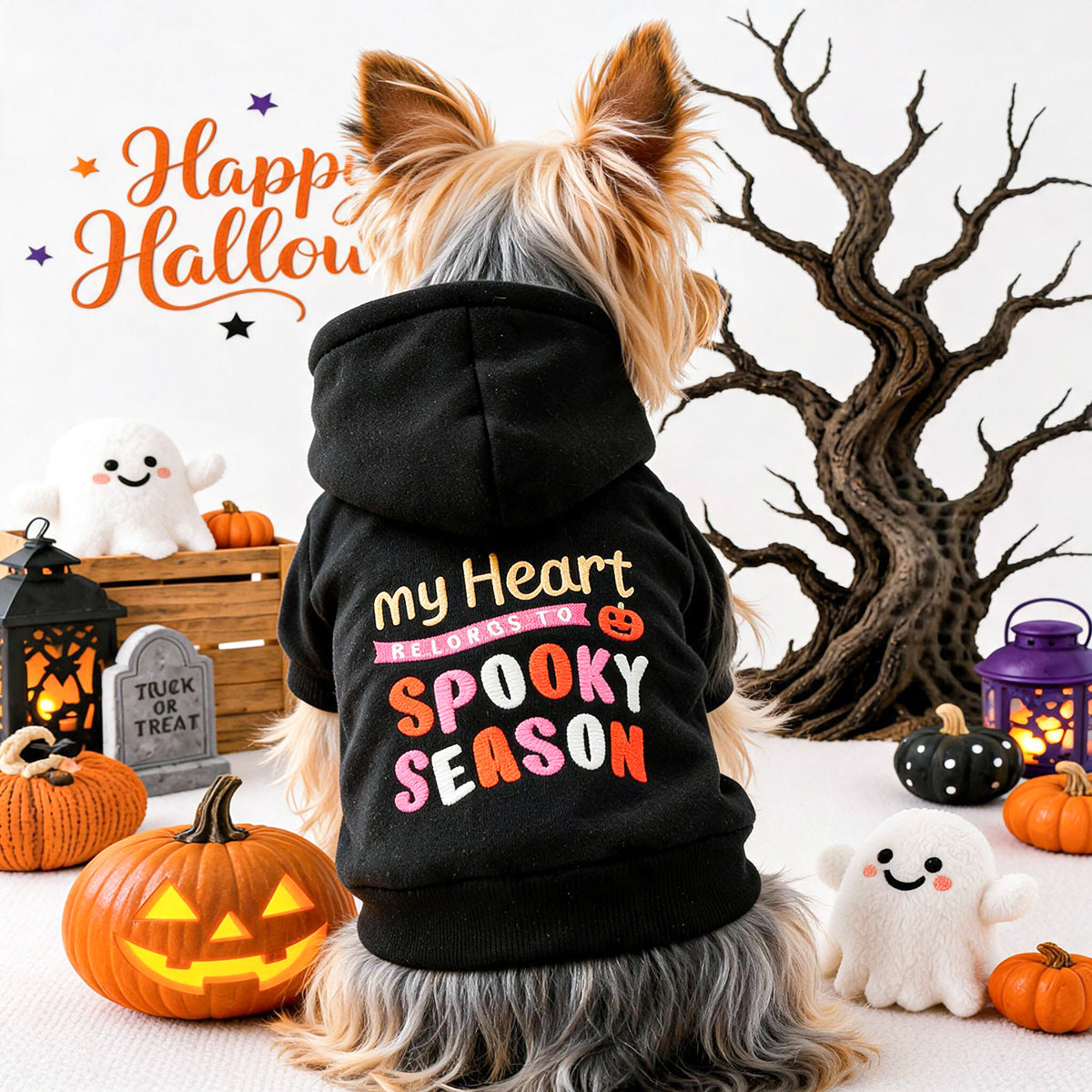 Halloween Embroidered Hoodie for Dogs and Cats