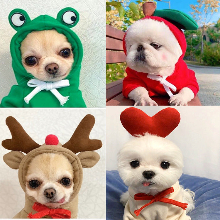Festive Sweatshirt Fleece Hoodle for Small Medium-Sized Dogs Cats